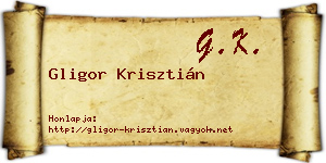 Gligor Krisztián névjegykártya